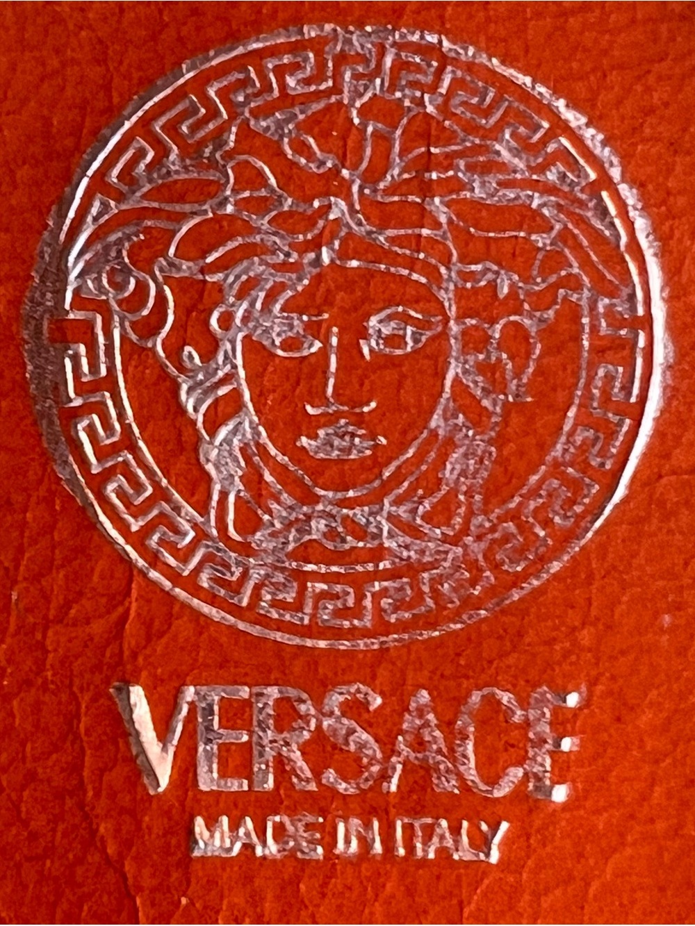 Vintage Versace Medusa Platform Mule Heels Pink Coral Orange Leather Size 39 Y2K - Picture 12 of 12